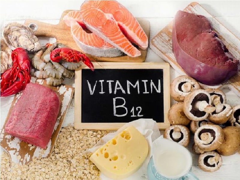 vitamin B12 lại ít có trong thức ăn nguồn gốc thực vật mà có nhiều trong thức ăn động vật